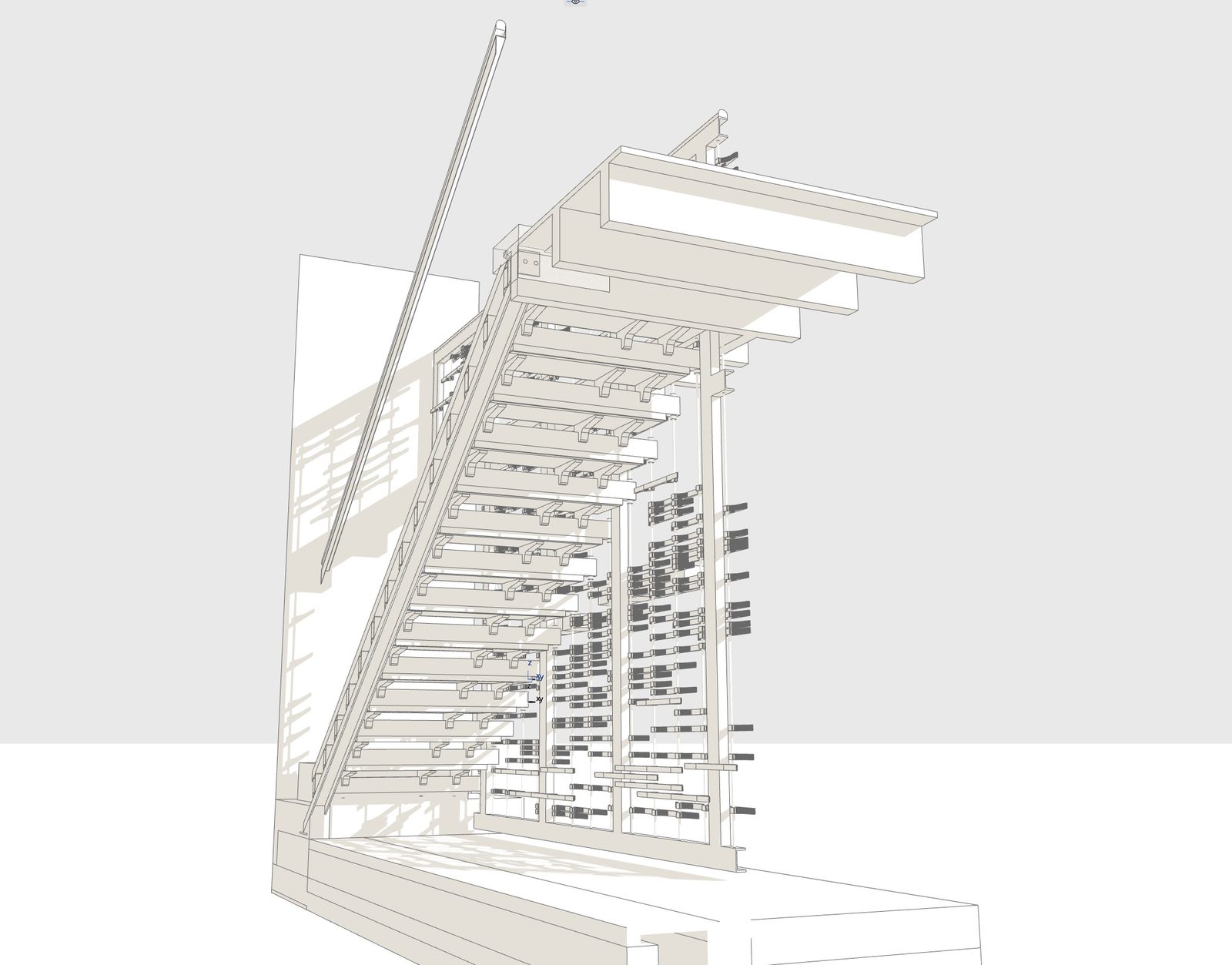 Buffelsdrift pink building — staircase